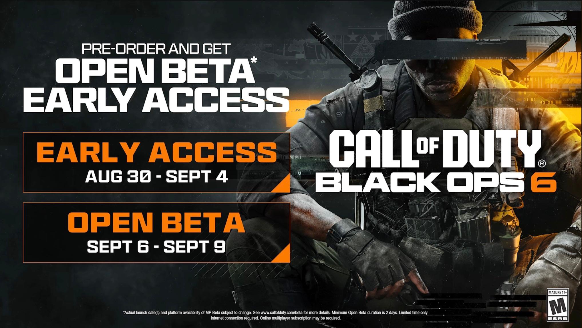 Black Ops 6 beta and early access dates